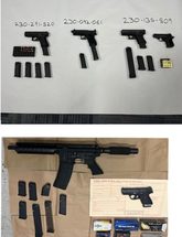 Image of weapons seized during search warrant