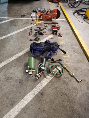 Photo of tools seized from commercial burglary suspect