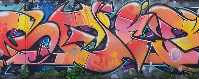 Stock image of graffiti for webpage banner